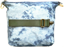 Load image into Gallery viewer, Sunny the  Zippered Denim Tote with 5cm Kali extendable solid coloured strap of your choice

