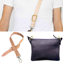 Load image into Gallery viewer, Crossbody Nina with Raw Leather Strap

