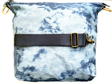 Load image into Gallery viewer, Sunny the  Zippered Denim Tote with 5cm Kali extendable solid coloured strap of your choice
